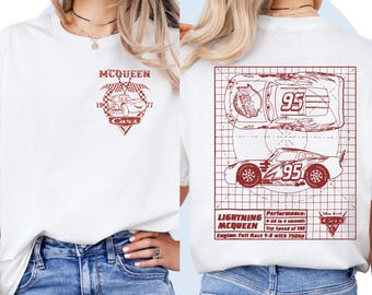 Camiseta de Cars de Lightning McQueen / Disney Magical / Idea de regalo de Disney / Camiseta de viaje a Disney / Sudadera con capucha / Camiseta gráfica / Manga corta