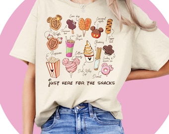Koszulka Just Here For The Snacks - Disney Matching Tee - Bluza z nadrukiem Family Vacation - Idealny prezent dla fanów Disneya