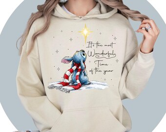 Camiseta navideña de Stitch de Disney, camiseta navideña cómoda, regalo navideño familiar, linda camiseta de Disney para niños