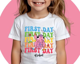 Overhemd Lilo And Stitch | Engelenshirt | Stitch Verjaardagst-shirt | T-shirt Lilo-kind | Disney-tekenfilmshirt uniseks volwassen kinderen | Disney-thema