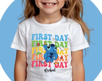 Overhemd Lilo And Stitch | Engelenshirt | Stitch Verjaardagst-shirt | T-shirt Lilo-kind | Disney-tekenfilmshirt uniseks volwassen kinderen | Disney-thema