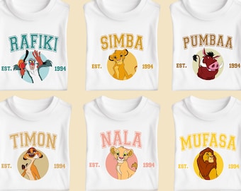 Camiseta del Rey León, camiseta de Simba de Disney, camiseta de Animal Kingdom, regalo de Hakuna Matata, ropa a juego para vacaciones familiares