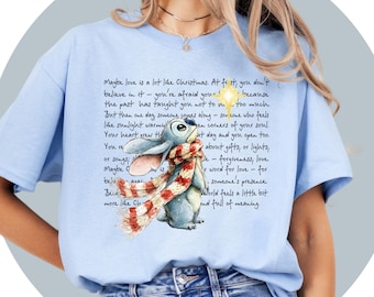 Camiseta navideña de Stitch de Disney, camiseta navideña cómoda, regalo navideño familiar, linda camiseta de Disney para niños
