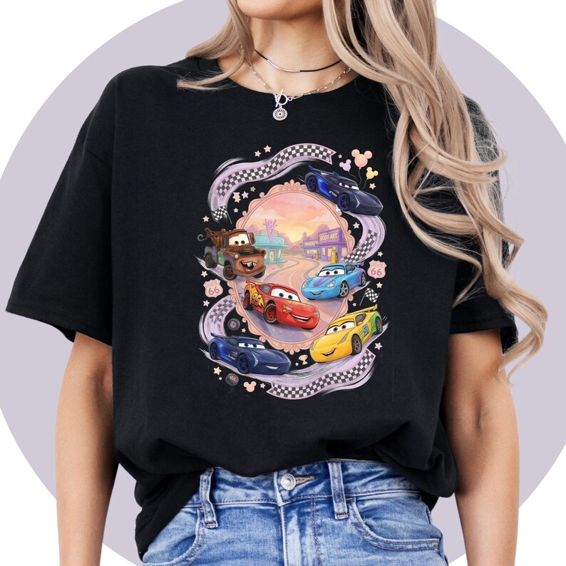 Disney Bilar T-shirt - Blixten McQueen Kylarfjädrar T-shirt För Barn Och Vuxna bild 8