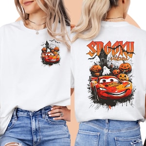 Disney Cars Halloween Shirt, Lightning McQueen Trick or Treat Tee, Spooky Season Disney Apparel for Kids