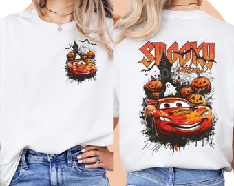Disney Cars Halloween Shirt, Lightning McQueen Trick or Treat Tee, Spooky Season Disney Apparel for Kids