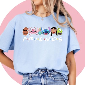Chemise Lilo And Stitch | Chemise Ange | T-shirt d'anniversaire brodé | T-shirt enfant Lilo | T-shirt Disney Cartoon Mixte Adulte Enfants | Thème Disney