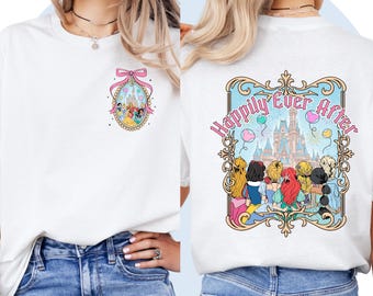 Camiseta de princesa Disney, linda camiseta de Ariel, camiseta de Cenicienta, atuendo de viaje para niñas de Disney, ropa de vacaciones de princesa