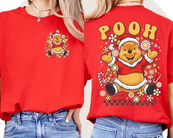 Christmas Pooh Shirt, Cute Winnie-The-Pooh Tee, Holiday Gift, Family Christmas Sweatshirt, Winter Apparel