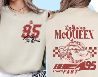 Camiseta de Cars de Lightning McQueen / Disney Magical / Idea de regalo de Disney / Camiseta de viaje a Disney / Sudadera con capucha / Camiseta gráfica / Manga corta