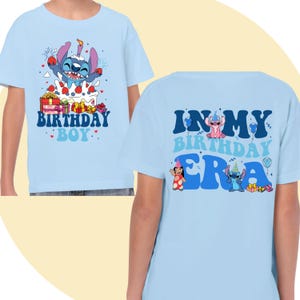 Camisa Lilo y Stitch / Camiseta de cumpleaños Stitch / Camiseta infantil Lilo / Camisa de dibujos animados de Disney Unisex Adultos Niños / Fiesta temática de Disney