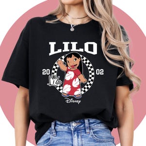 Chemise Lilo And Stitch | Chemise Ange | T-shirt d'anniversaire brodé | T-shirt enfant Lilo | T-shirt Disney Cartoon Mixte Adulte Enfants | Thème Disney