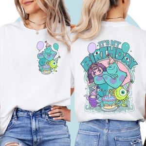 Maglietta Monster Inc / Maglietta compleanno mostro / Maglietta bambino mostro / Maglietta cartone animato Disney Unisex Adulto Bambini / Festa a tema Disney