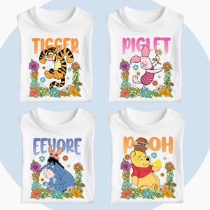 Disney Pooh Shirt, Floral Disney Shirt, Disney Eeyore, Disneyland Family Vacation Shirt, Walt Disney World Trip Shirt