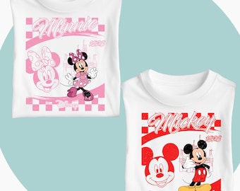 T-shirt personnage Disney | T-shirt Disney Trip pour fille | Chemise Disney | Chemises assorties | Filles Disney | Chemise Minnie pour femme | Voyage de souhaits d'enfants