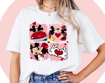 Camiseta de Mickey y Minnie para San Valentín - Camiseta de pareja de Disney - Lindo regalo para el día de San Valentín - Conjunto de Disney a juego