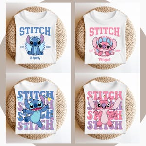 Camiseta de Lilo y Stitch / Camiseta de ángel / Camiseta de cumpleaños de Stitch / Camiseta de Lilo para niño / Camiseta de dibujos animados de Disney unisex para adultos y niños / Temática de Disney