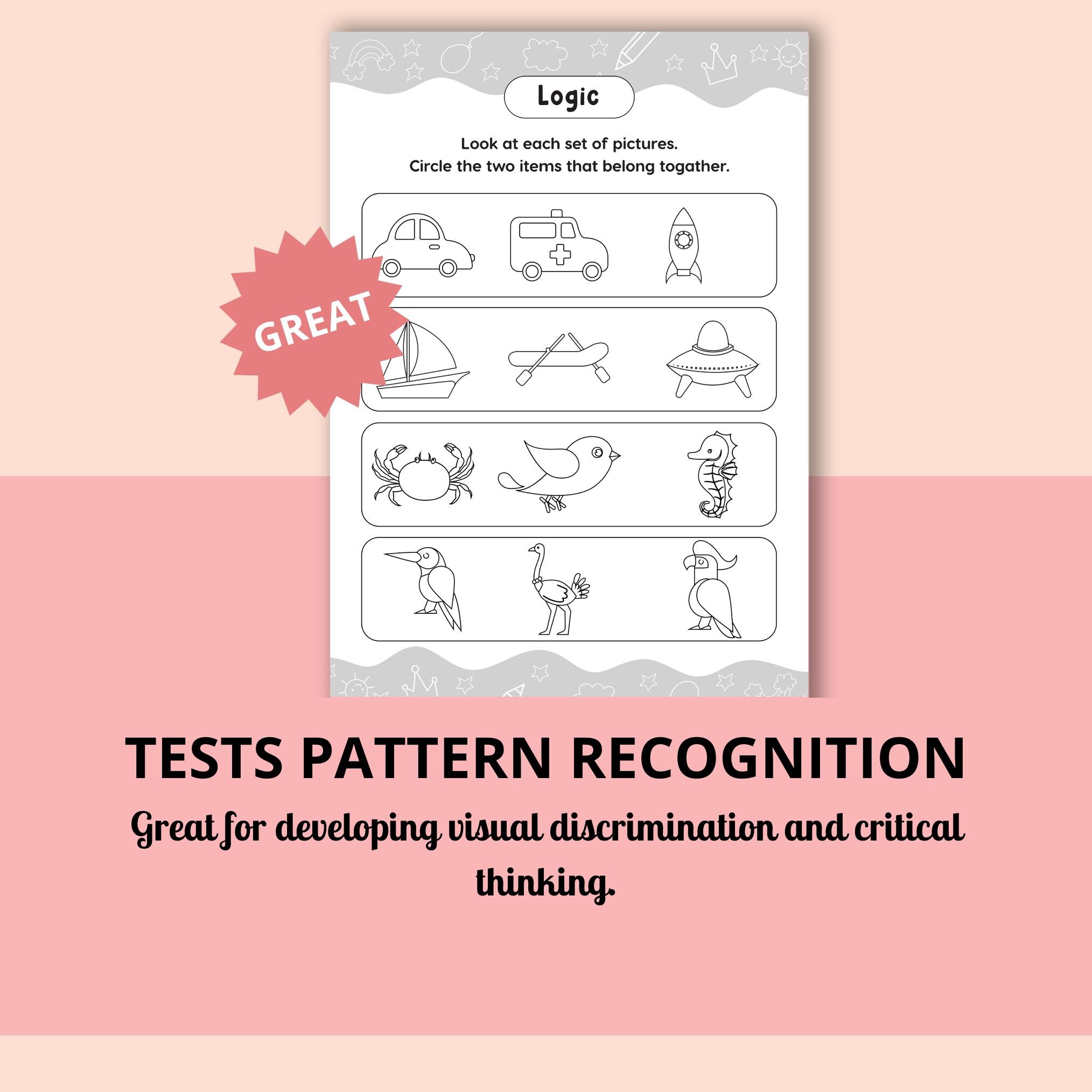 Kids Logic Games Printable Worksheets for Brain Teasers Cognitive ...