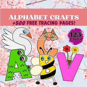 123 manualidades del alfabeto para niños, manualidades con letras, motricidad fina, plan de estudios preescolar, libro de actividades para niños pequeños, actividades de aprendizaje, manualidades preescolares