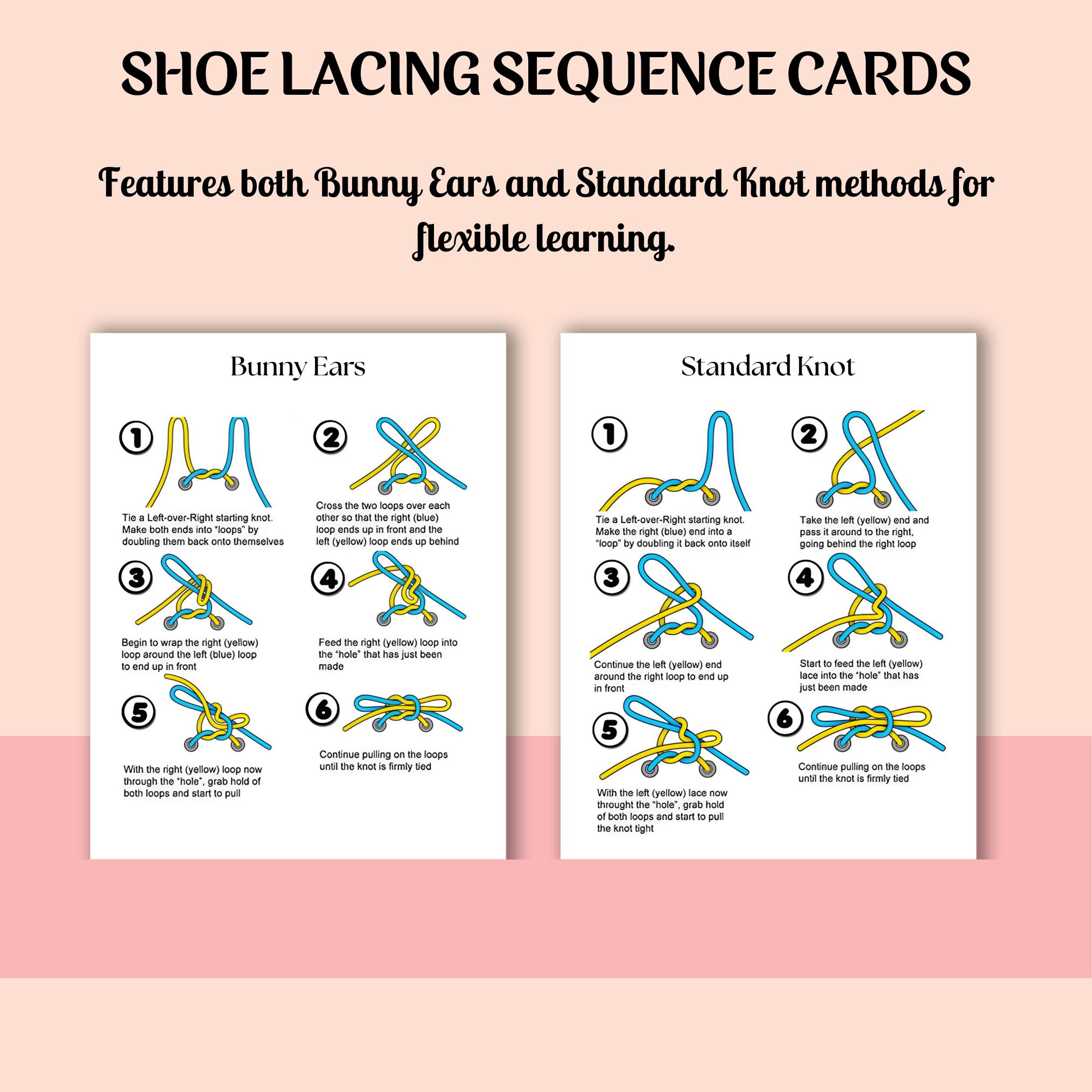 Shoe Lacing Practice Kit Kids Learning Fine Motor Skills Tying Methods ...