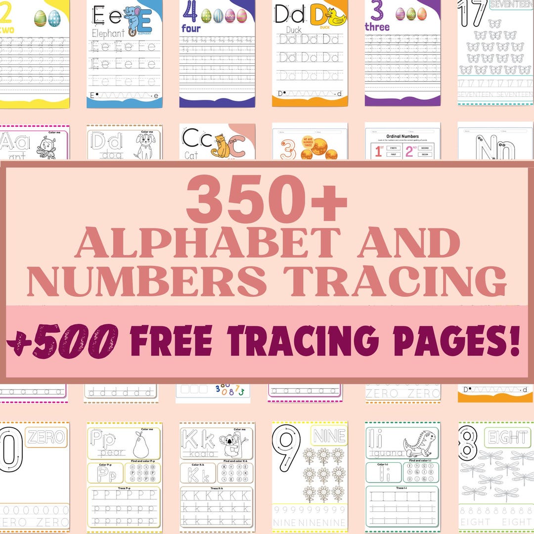 Number Tracing Alphabet Tracing Preschool Worksheets Handwriting ...