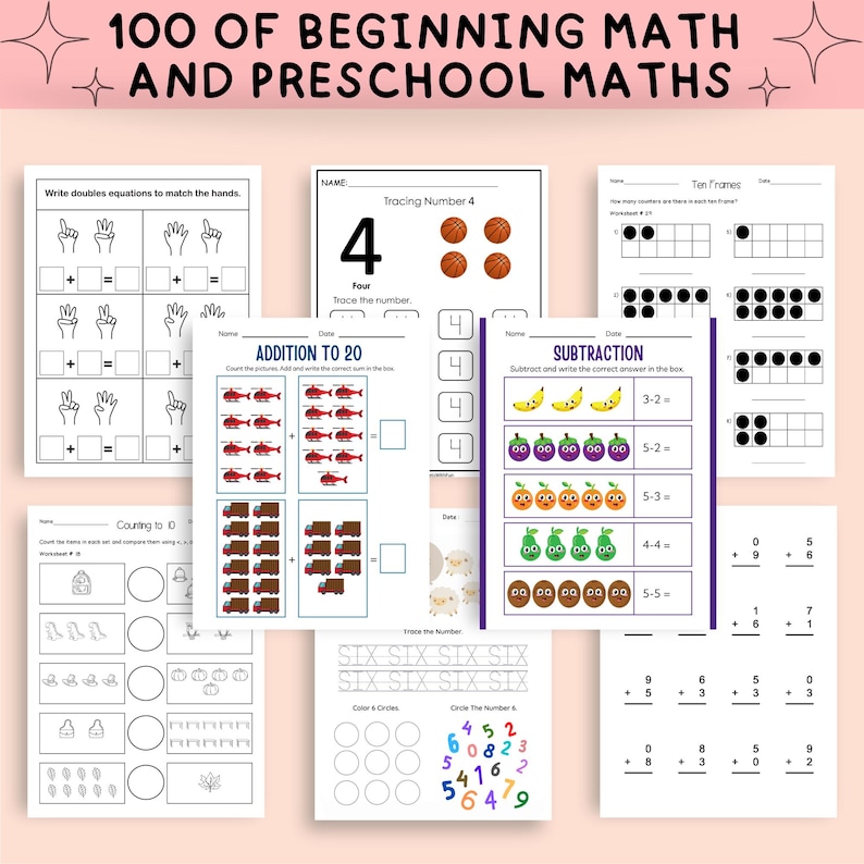 60 000+ Preschool Learning Worksheets Bundle for Kindergarten PRINTABLE ...
