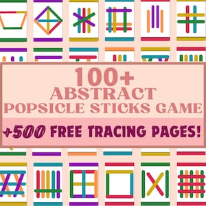 Gioco di attività con forme di bastoncini di ghiacciolo per i più piccoli Attività stampabili Montessori Stampabili in età prescolare per bambini Risorse per la scuola a casa