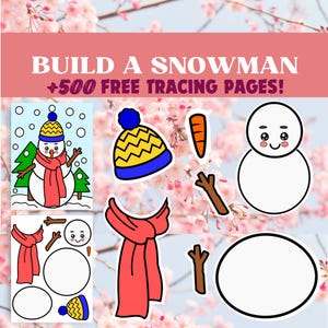 Build a Snowman Activity for Toddler, Winter Busy Book, Winter Learning Activity, Snowman Printable, Toddler Binder, Preschool Printable