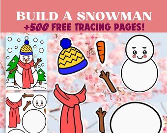 幼児向け雪だるま作りアクティビティ、冬のアクティビティブック、冬の学習アクティビティ、雪だるまの印刷物、幼児用バインダー、幼稚園児用印刷物
