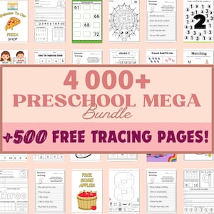 Kit d'apprentissage pour les enfants d'âge préscolaire, préscolaire et maternelle, feuilles d'exercices, alphabet, chiffres, formes, couleurs, pages à colorier, faire un point