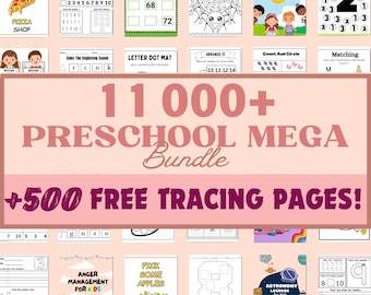 11000+ Preschool Kindergarten Printable Activity Worksheets, Alphabet Writing, Math Flashcards, Kids Journals, Tracing, Cutting Animals