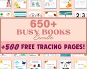 650 Toddler Learning Binder, Printable Toddler Busy Binder, Learning Book, Busy Book, Educational, Kids, Preschool, Homeschool