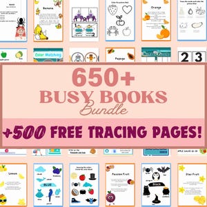 650 Toddler Learning Binder, Printable Toddler Busy Binder, Learning Book, Busy Book, Educational, Kids, Preschool, Homeschool