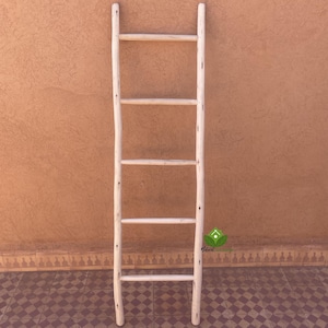 Handmade Rustic Wooden Ladder: Moroccan Towel & Blanket Storage