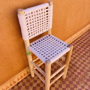 Dining chairs, Moroccan stool bar with backrest, handmade wood bar stools, bar stool with backs, accent chair, dining chair