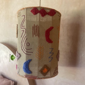 Lampada a sospensione, lampada marocchina fatta a mano, paralumi per lampadari rivestiti in tela di iuta, paralume in lino, paralume per lanterna, lampadario,