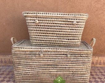 Personalized Pet Treat Basket: Handwoven Palm Leaf Toy Storage