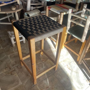 Handmade Moroccan Stool Bar with Backrest: Kitchen Counter Stool