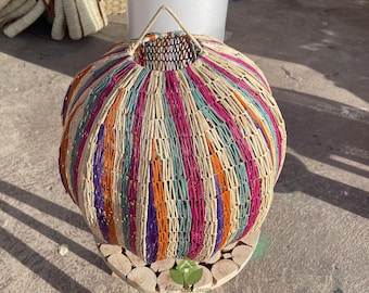 Handmade Raffia Pendant Lampshade: Bohemian Home Lighting