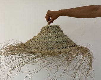 Moroccan lighting, pendant light in straw, straw lampshade