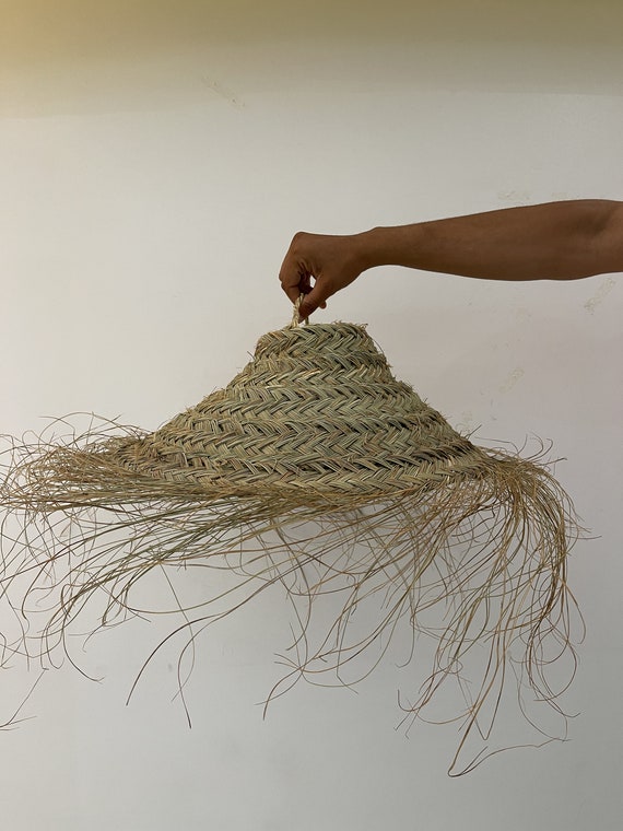 Moroccan lighting, pendant light in straw, straw lampshade