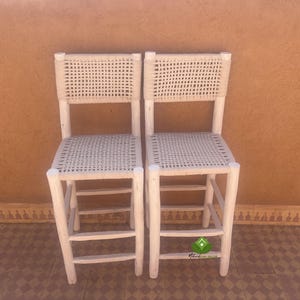 Bar stool with backs, Moroccan stool bar with backrest, counter stool with backs, handmade wood bar stools, bar gifts, furniture living room