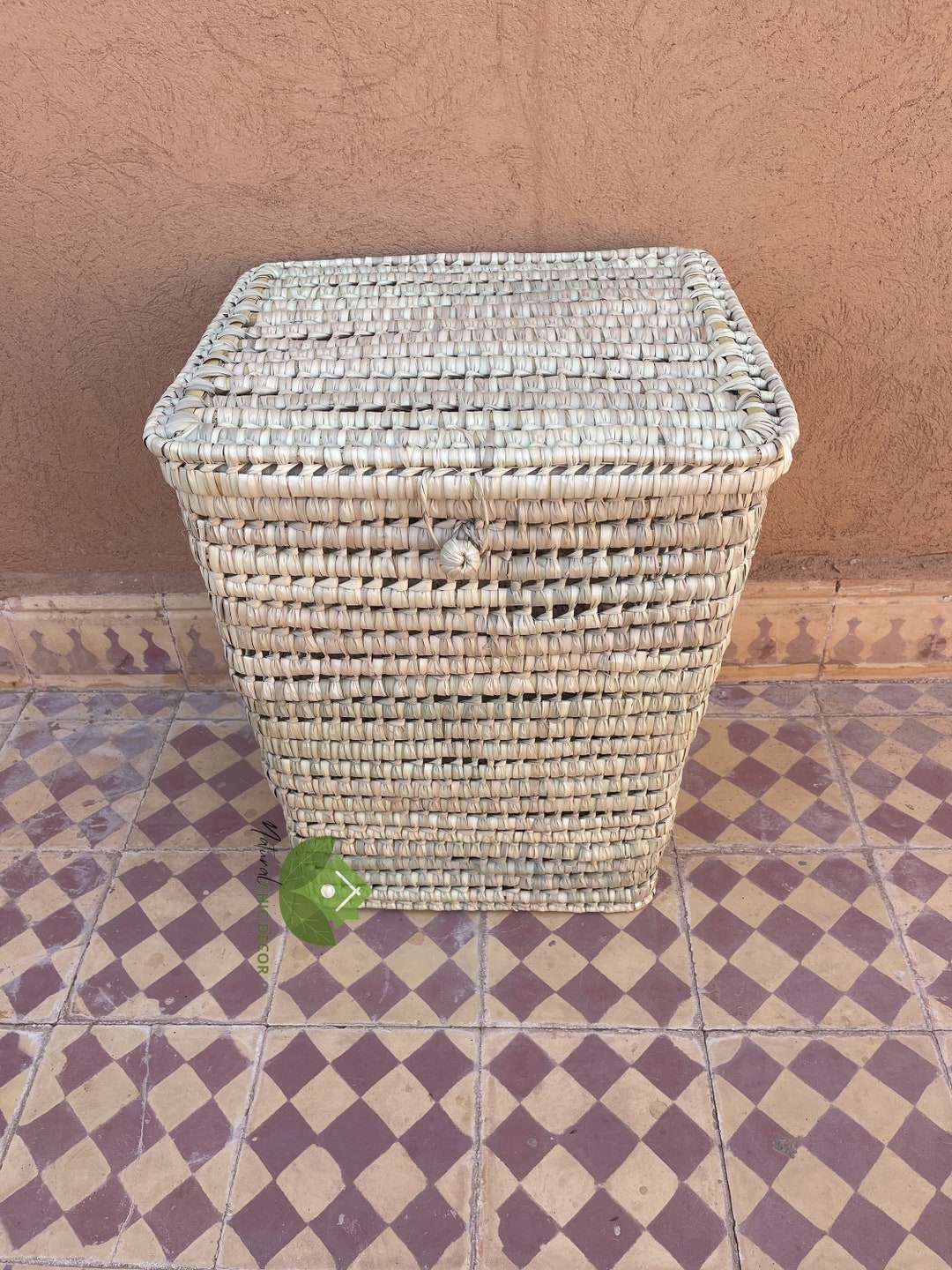 Neon Palm Leaf Hawaiian Print Laundry Basket