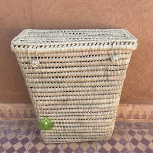 Cesto para la ropa, Cesto para guardar cosas de hojas de palma, Organizador para el hogar, Caja para juguetes, Baúl de mimbre para guardar cosas, Baúl y cesto para guardar cosas de hojas de palma, Muebles de mimbre
