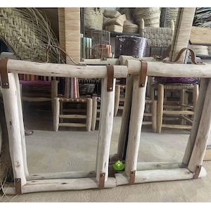 Moroccan Mirror | Asymmetrical Boho Mirror | Moroccan Decor Wall Mirror | Large Antique Vanity Mirror for Bathroom or Living Room