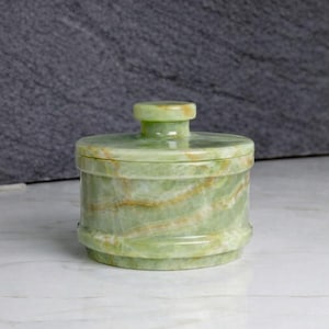 Juego de tarros de mármol hechos a mano de 10 cm / Salero / Especiero / Decoración de cocina / Regalo para mamá / Azucarero / Pimentero