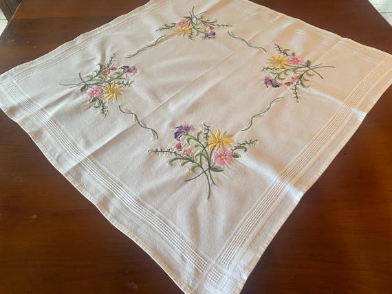 Hand embroidered tablecloth
