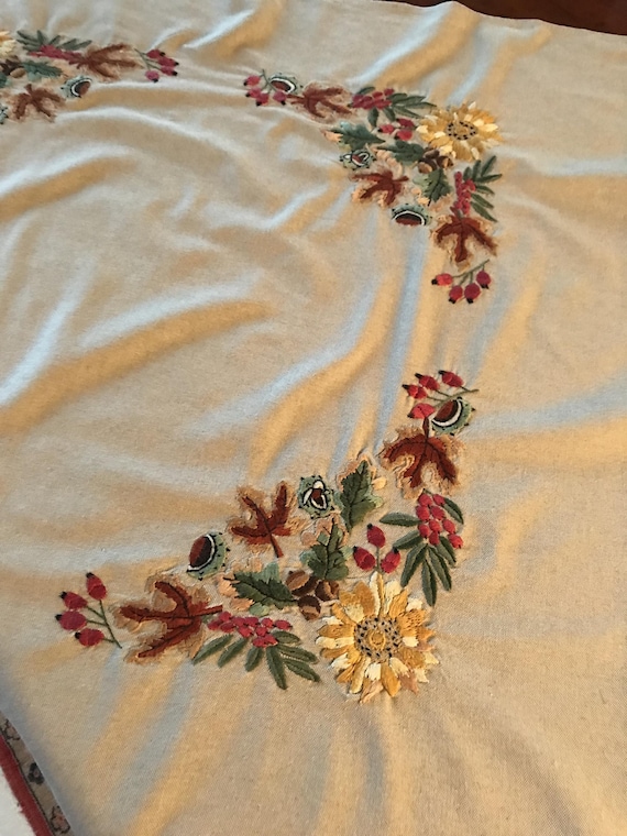 Hand embroidered tablecloth