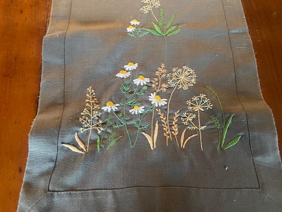 Hand embroidered table runner