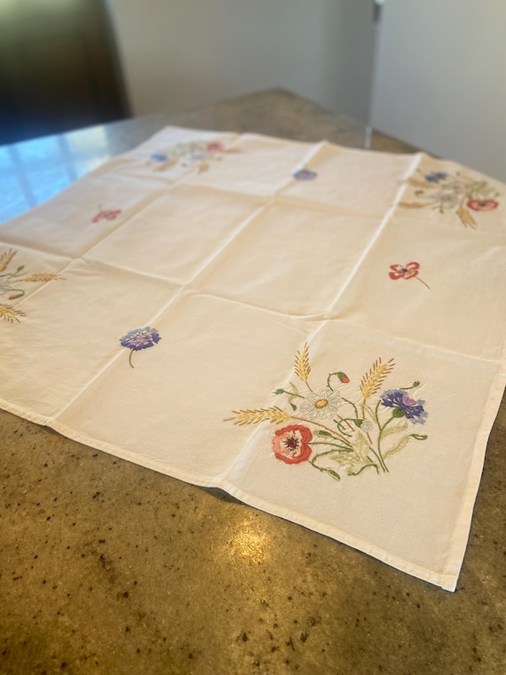 Hand embroidered tablecloth